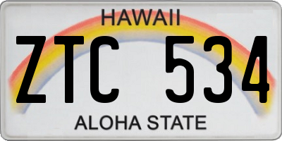 HI license plate ZTC534