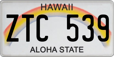 HI license plate ZTC539