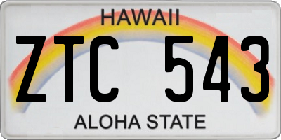 HI license plate ZTC543