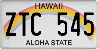 HI license plate ZTC545