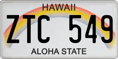 HI license plate ZTC549