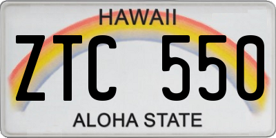 HI license plate ZTC550