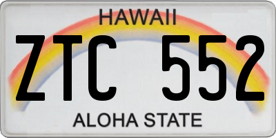 HI license plate ZTC552