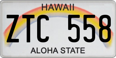 HI license plate ZTC558