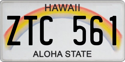 HI license plate ZTC561