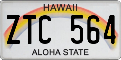 HI license plate ZTC564