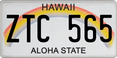HI license plate ZTC565