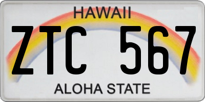 HI license plate ZTC567