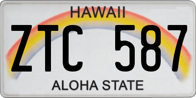 HI license plate ZTC587
