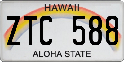 HI license plate ZTC588