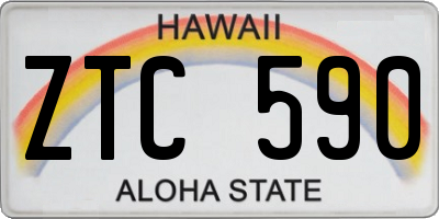 HI license plate ZTC590
