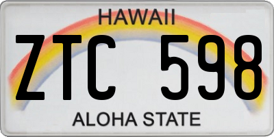 HI license plate ZTC598