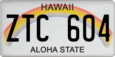 HI license plate ZTC604