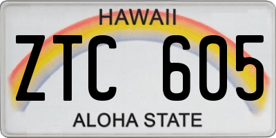 HI license plate ZTC605