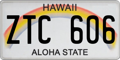 HI license plate ZTC606