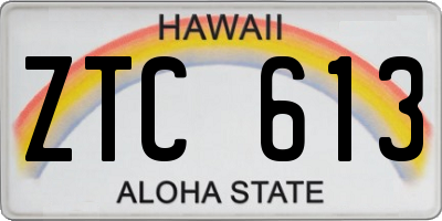 HI license plate ZTC613