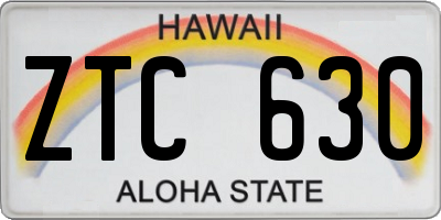 HI license plate ZTC630