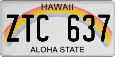 HI license plate ZTC637