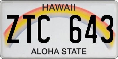 HI license plate ZTC643