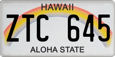 HI license plate ZTC645