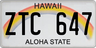 HI license plate ZTC647