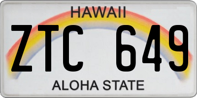 HI license plate ZTC649