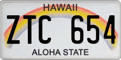 HI license plate ZTC654