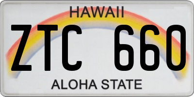 HI license plate ZTC660