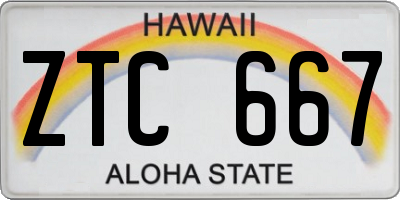 HI license plate ZTC667