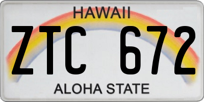 HI license plate ZTC672