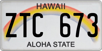 HI license plate ZTC673