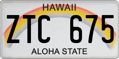 HI license plate ZTC675