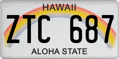 HI license plate ZTC687