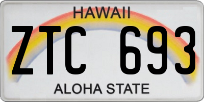HI license plate ZTC693