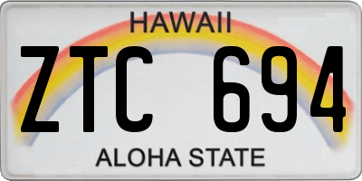 HI license plate ZTC694