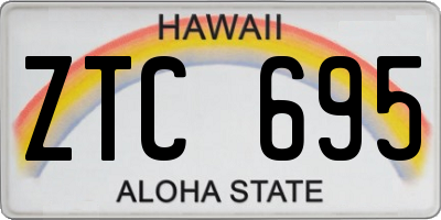 HI license plate ZTC695