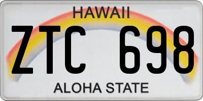 HI license plate ZTC698