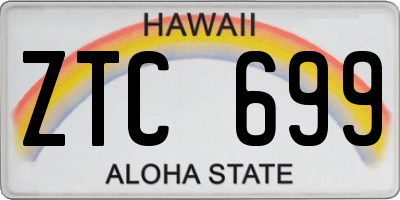 HI license plate ZTC699