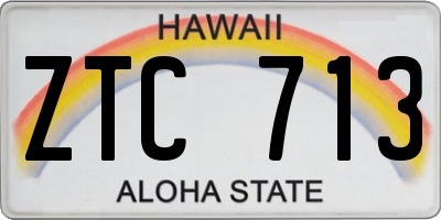 HI license plate ZTC713