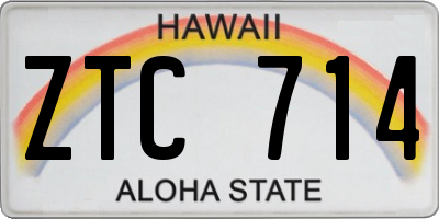 HI license plate ZTC714