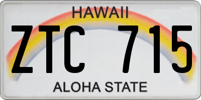 HI license plate ZTC715