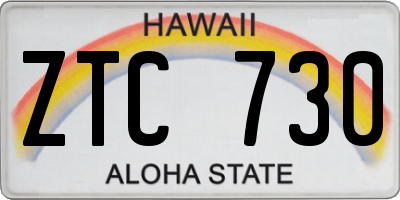 HI license plate ZTC730