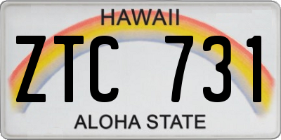 HI license plate ZTC731
