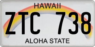 HI license plate ZTC738