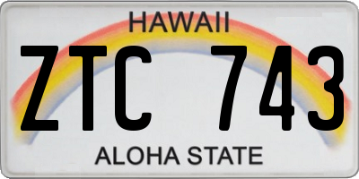 HI license plate ZTC743