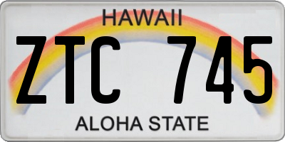 HI license plate ZTC745