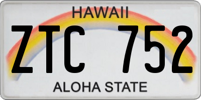 HI license plate ZTC752