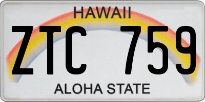 HI license plate ZTC759