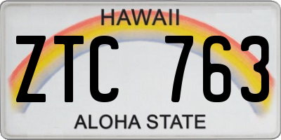 HI license plate ZTC763