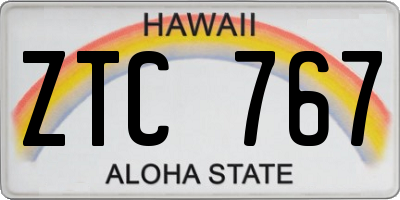 HI license plate ZTC767